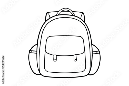 Line art of adventure backpack vector style illustration.eps