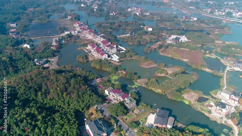 Exploring the verdant beauty of Xitang Wetland in Huzhou City, Zhejiang province through stunning aerial views Exploring the verdant beauty of Xitang Wetland in Huzhou City, Zhejiang province through stunning aerial views