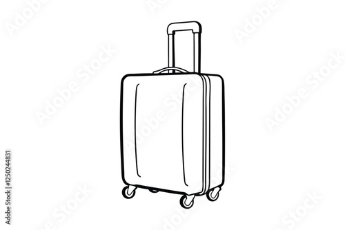 Line art of trolley bag vector style illustration.eps