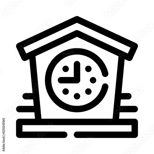 Cuckoo clock line icon