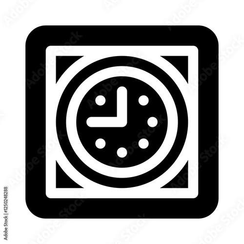 Wall clock glyph icon