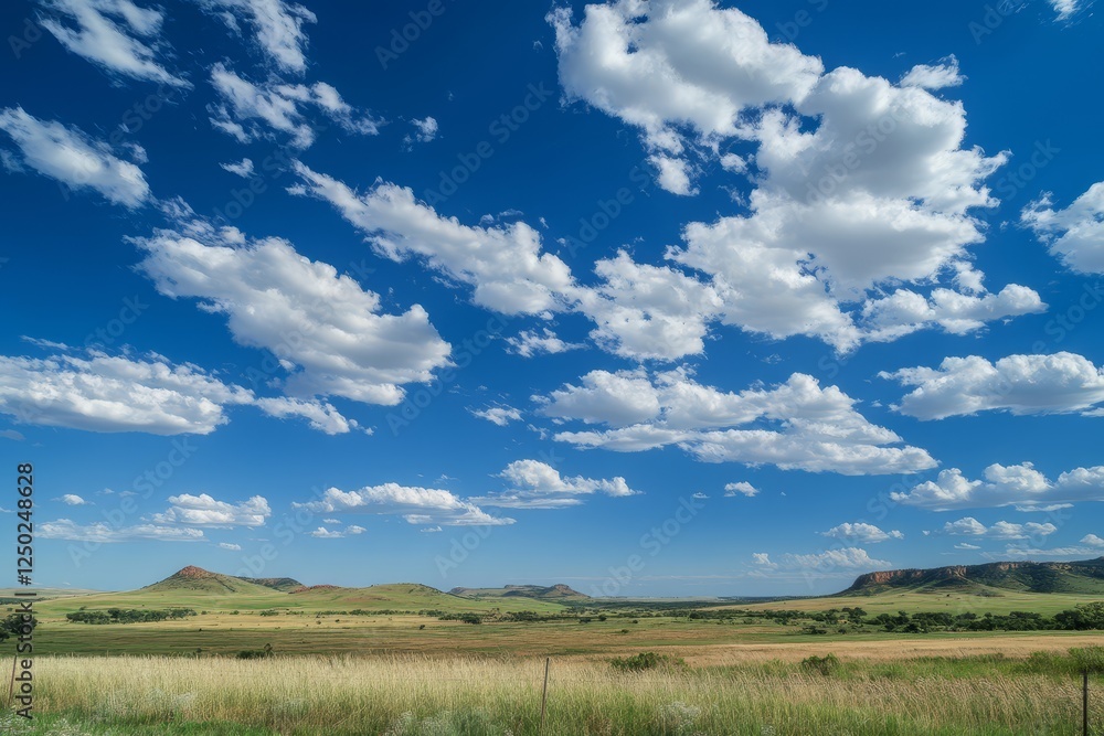 Scenic countryside landscape with fluffy clouds Scenic countryside landscape with fluffy clouds