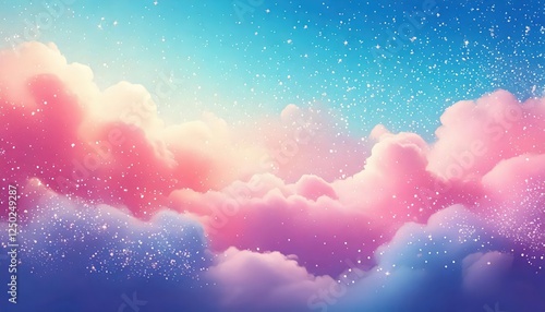 Ethereal Skies: A Whimsical Journey Through Sparkling Clouds and Soft Pastel Hues Evoking Serenity and Daydreams in a K-Pop Aesthetic, Perfect for Inspiring Youthful Imagination and Creativity.