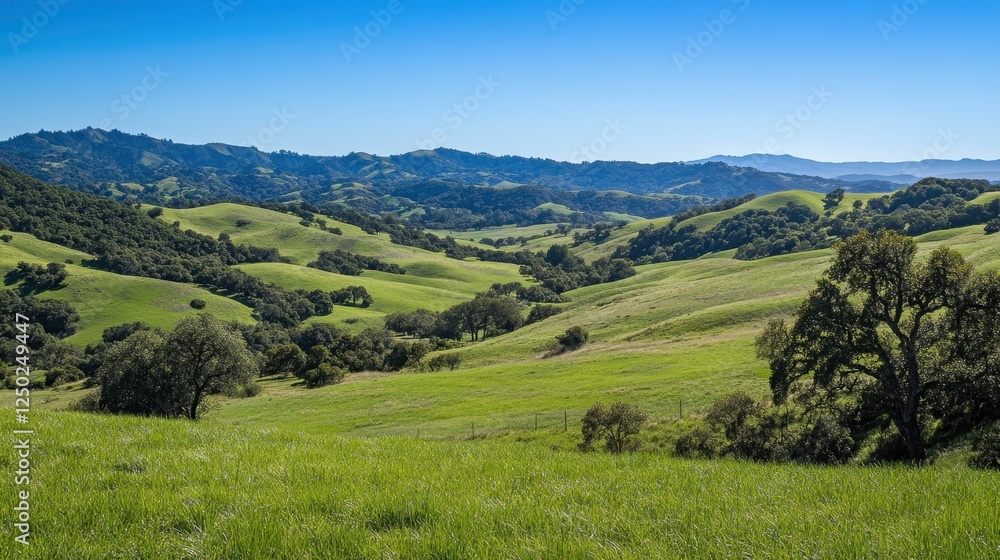 Rolling Green Hills of California on a Clear Sunny Day Rolling Green Hills of California on a Clear Sunny Day