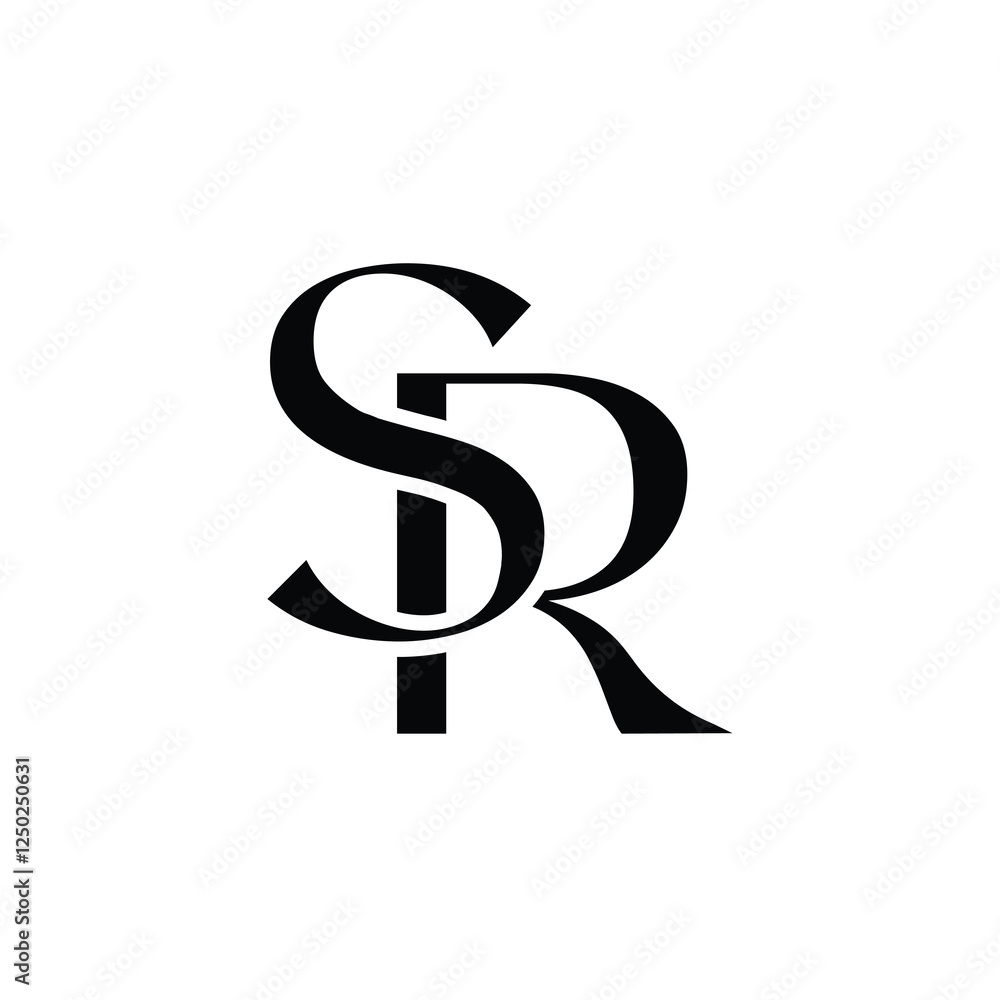 SR monogram logo design letter text name symbol monochrome logotype alphabet character simple logo SR monogram logo design letter text name symbol monochrome logotype alphabet character simple logo