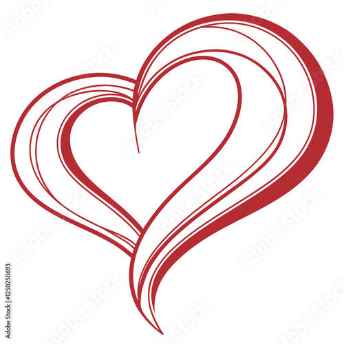 Valentine red heart icon. Heart shape Isolated on white background.