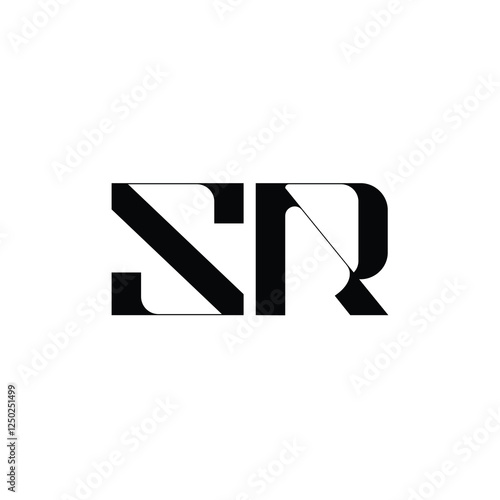 SR monogram logo design letter text name symbol monochrome logotype alphabet character simple logo