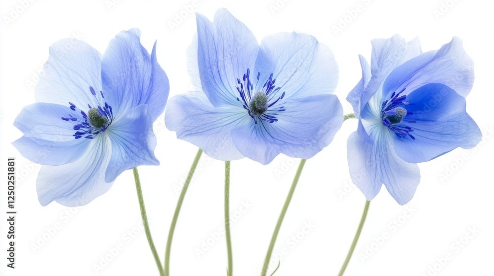 Fototapeta premium Vivid blue blooms in dreamy detail, radiating surreal beauty and tranquility.
