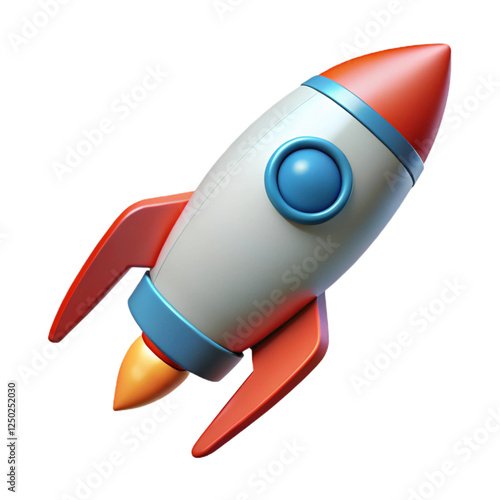 Cuadro en lienzo 3d rocket icon