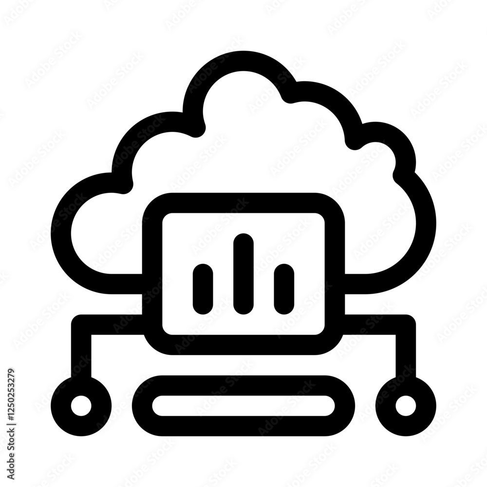 Cloud monitoring line icon Cloud monitoring line icon