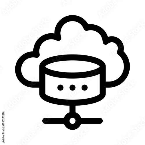 Cloud database line icon