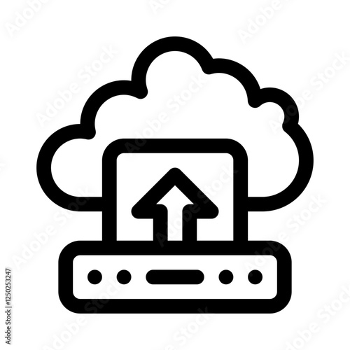 Cloud migration line icon