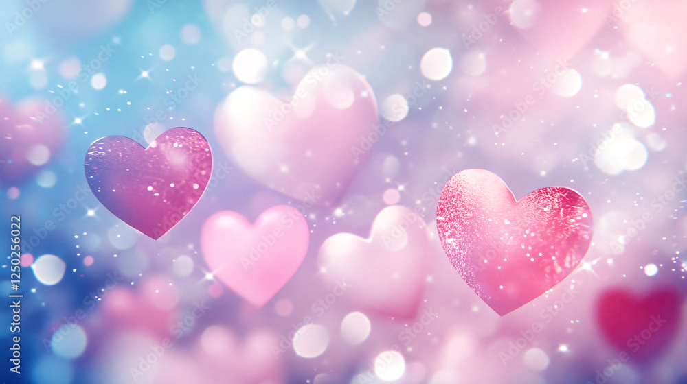 A dreamy background filled with floating heart shapes in soft pastel colors. A dreamy background filled with floating heart shapes in soft pastel colors.