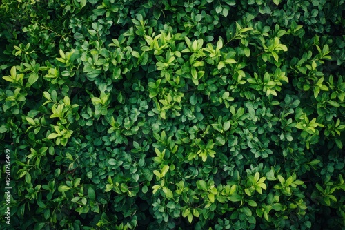 Wallpaper Mural Dense Green Foliage Close-Up of Lush Evergreen Shrub Background Texture Torontodigital.ca