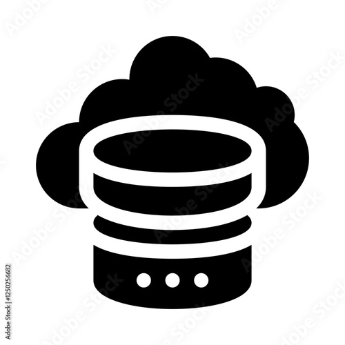 Cloud storage glyph icon