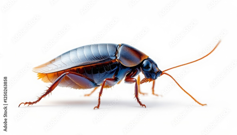 Isolated Cockroach on White Background Shows Insect Pest Control Problems Isolated Cockroach on White Background Shows Insect Pest Control Problems
