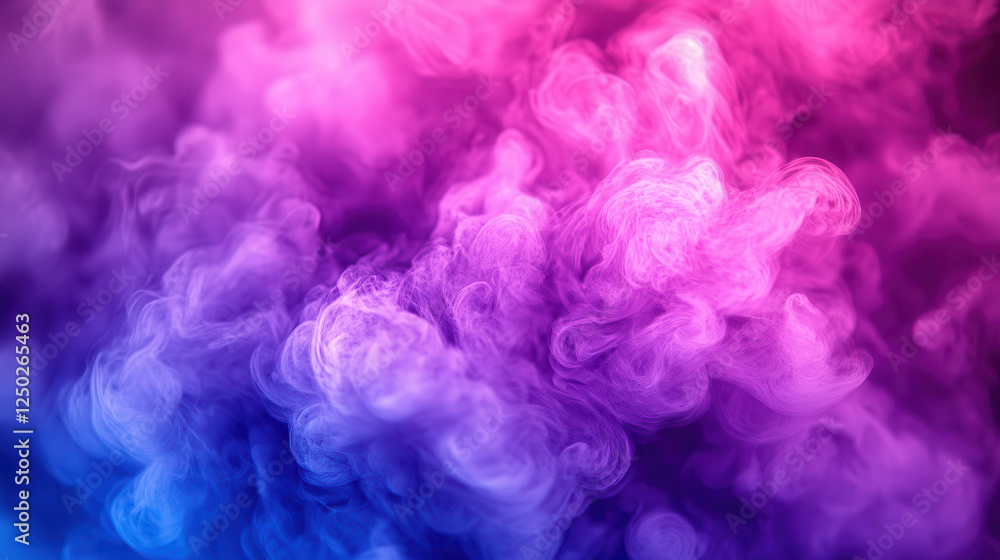 Fototapeta premium This captivating abstract background features colorful swirls of smoke in vibrant pink and purple tones, creating a dreamy and ethereal atmosphere