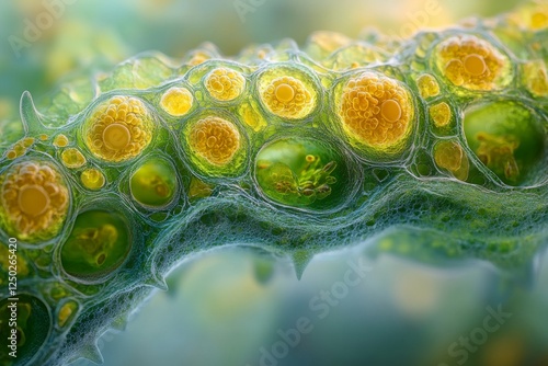 Inner Workings Revealed: A Detailed View of a Chloroplast Within a Plant Cell photo