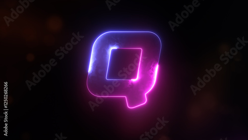 Glowing neon capital Latin alphabet Q. English Language Letter Q, Neon futuristic effect. Trendy font with glow lighting. Educational concepts