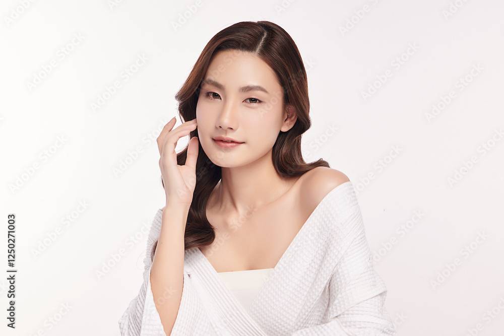 Beautiful young asian woman with clean fresh skin on white background, Face care, Facial treatment, Cosmetology, beauty and spa, Asian women portrait. Beautiful young asian woman with clean fresh skin on white background, Face care, Facial treatment, Cosmetology, beauty and spa, Asian women portrait.