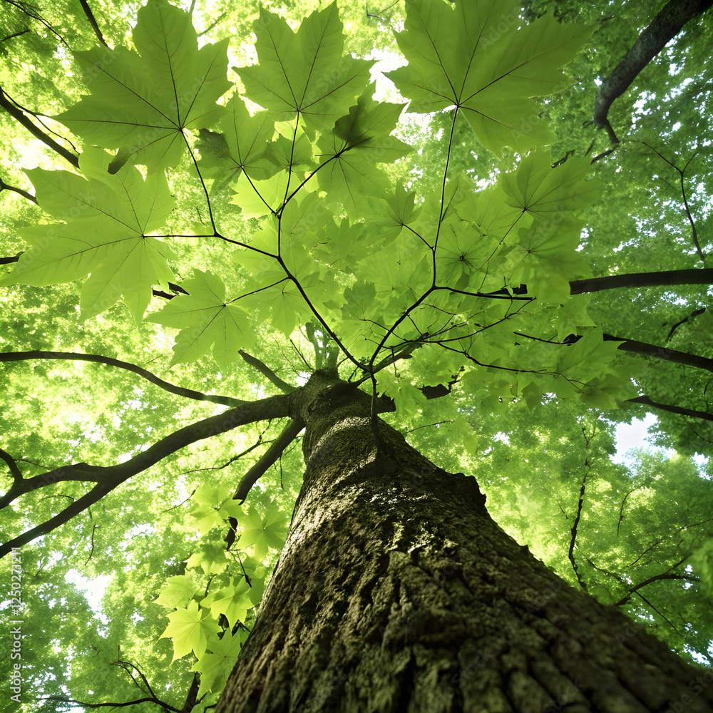 Fototapeta premium tree seen from ground leaves
