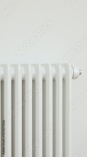 Wallpaper Mural Close-Up of a White Cast-Iron Radiator Against a Plain White Wall Torontodigital.ca