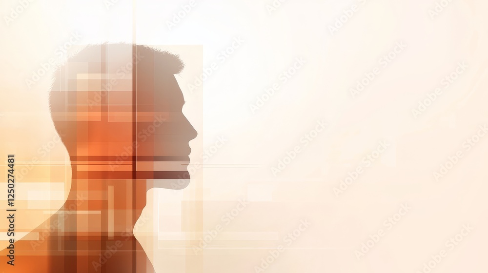 Striking silhouette, a man's profile against blurred backdrop silhouette Striking silhouette, a man's profile against blurred backdrop silhouette