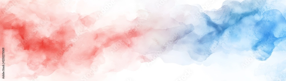 Fototapeta premium Abstract watercolor background, a blend of vivid red and blue hues for artistic creations