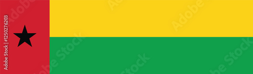 Flag of Guinea-Bissau. Flag icon. Standard color. Standard size. Rectangular flag. Computer illustration. Digital illustration. Vector illustration.
