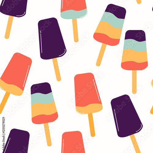 Ice Cream summer seamless pattern background for packaging and decoration
