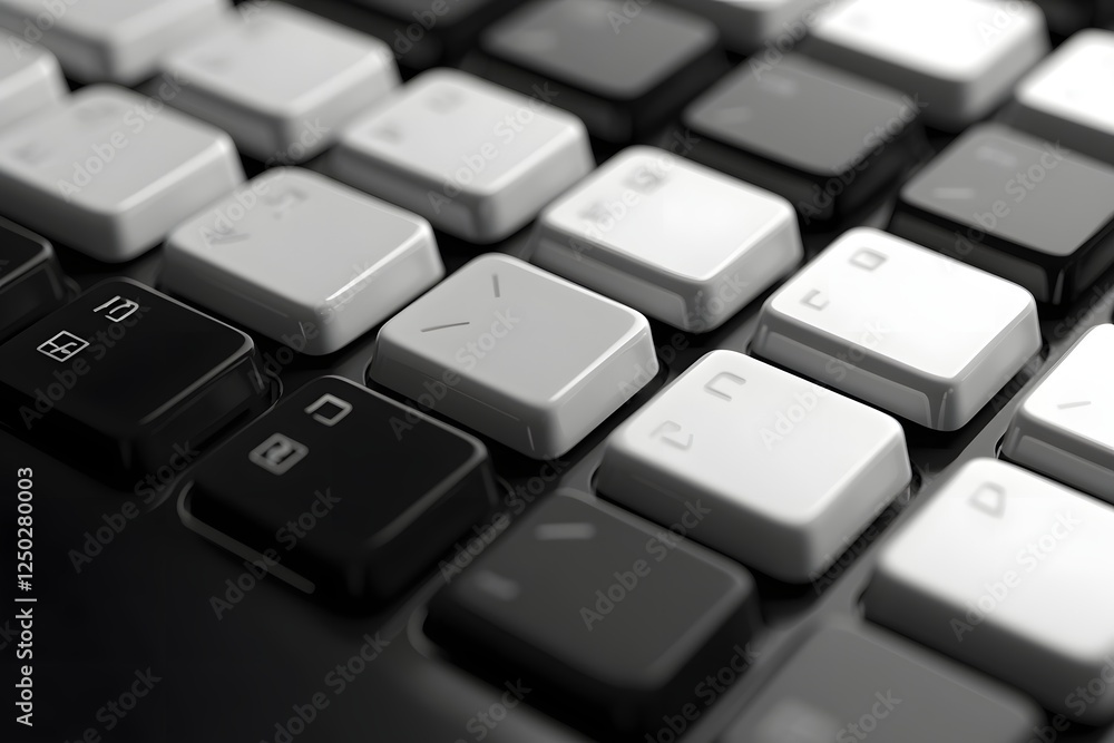 Close-up black-white keyboard keys; office background, website design Close-up black-white keyboard keys; office background, website design