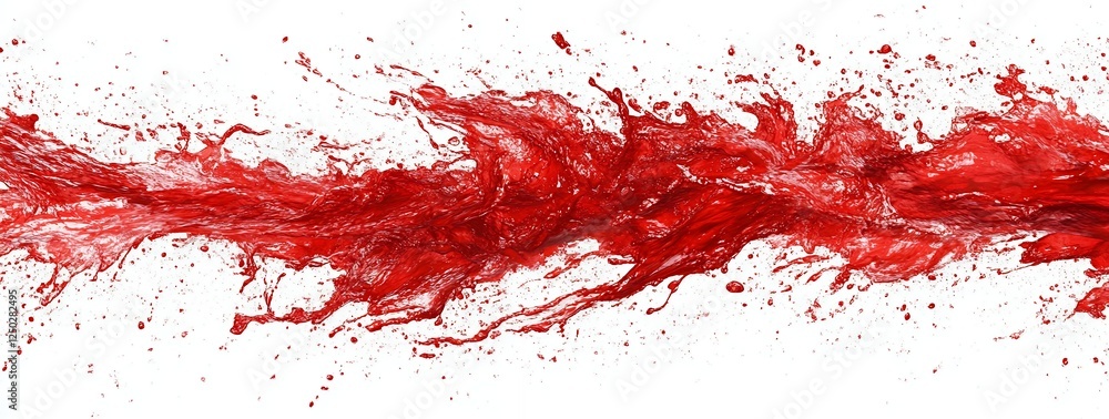 Abstract Red Liquid Splash on White Background Abstract Red Liquid Splash on White Background