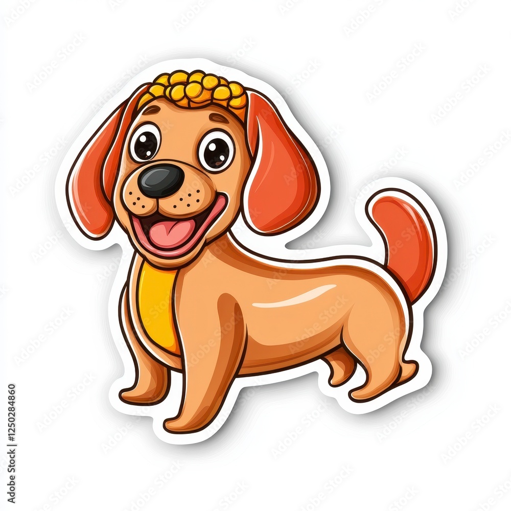 Cheerful cartoon dog with playful expression and vibrant colors Cheerful cartoon dog with playful expression and vibrant colors