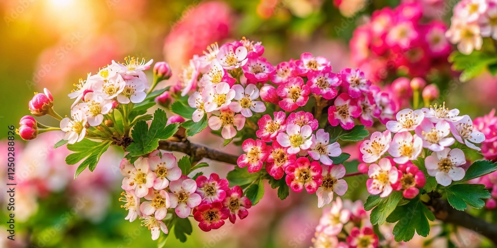 Spring Hawthorn Blossom Close-Up, English Countryside, Detailed Flower Photography Spring Hawthorn Blossom Close-Up, English Countryside, Detailed Flower Photography