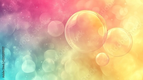 Wallpaper Mural Colorful abstract background featuring bubbles and soft bokeh effects in vibrant hues Torontodigital.ca