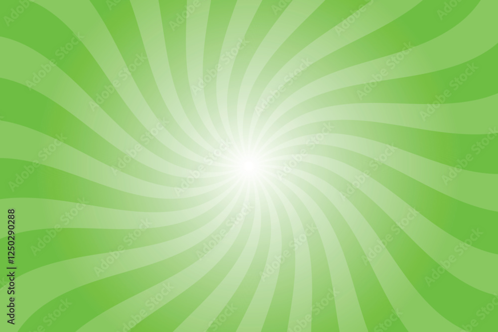 Obraz premium Green background with white sun ray. Pattern of starburst. Abstract SGBUS green texture with light of sunburst. Radial beam of sunlight. Retro background with flash. Design of sunbeams.