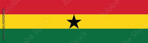 Ghana flag long banner digital vector illustration