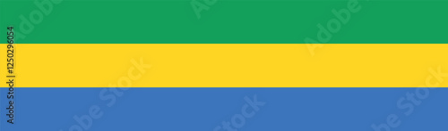 Gabon flag long banner digital vector illustration