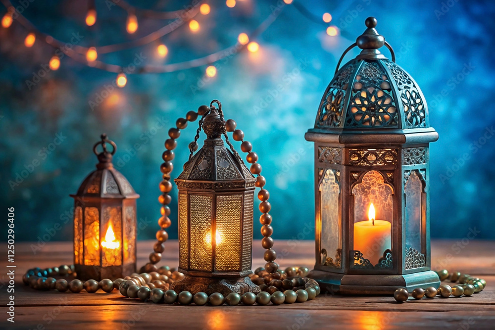 Illuminated lanterns, warm glow, festive background, decorative display, suitable for celebrations Illuminated lanterns, warm glow, festive background, decorative display, suitable for celebrations