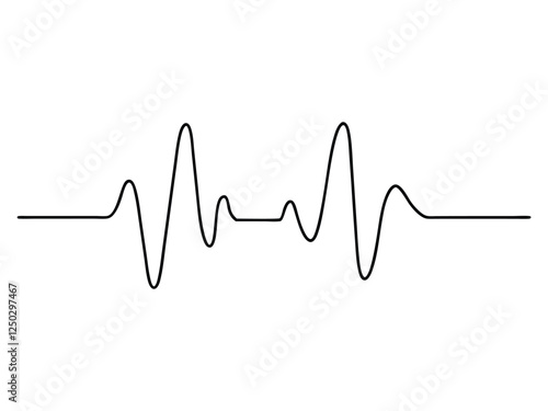 Continuous line representing a heartbeat outline vector art illustration