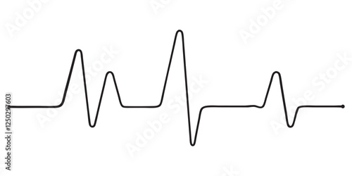 Continuous line representing a heartbeat outline vector art illustration