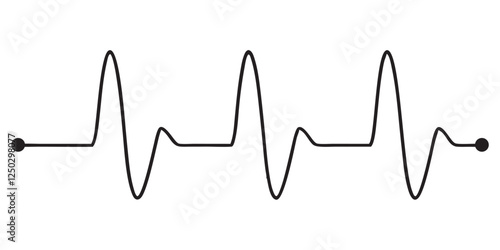 Continuous line representing a heartbeat outline vector art illustration