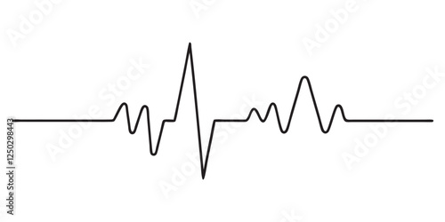 Continuous line representing a heartbeat outline vector art illustration
