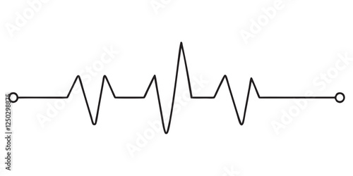 Continuous line representing a heartbeat outline vector art illustration
