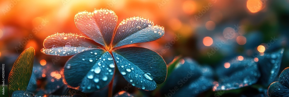 Dewdrops on Clover: A Sunrise Serenade Dewdrops on Clover: A Sunrise Serenade