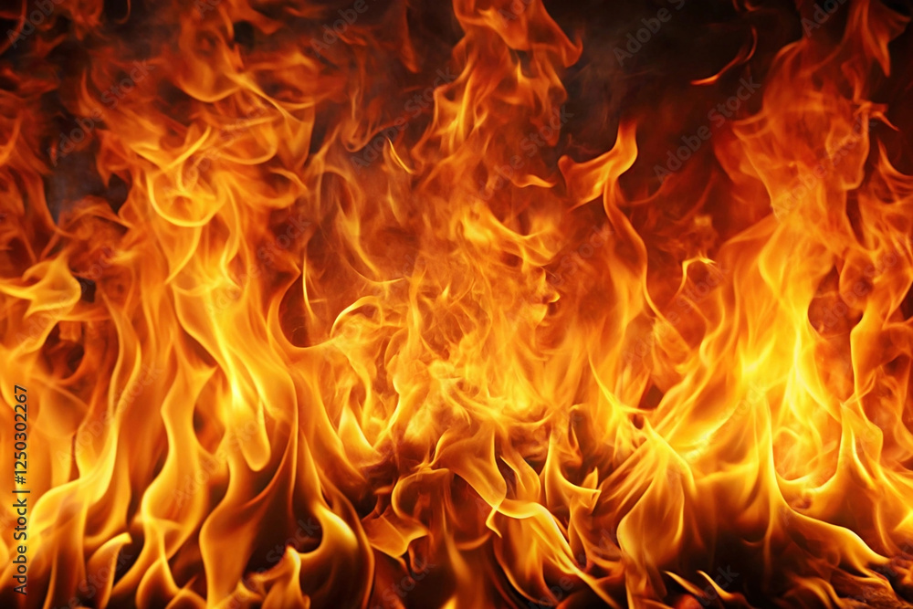 Fiery flames background, intense heat, abstract fire, for use in posters, graphics, or website Fiery flames background, intense heat, abstract fire, for use in posters, graphics, or website
