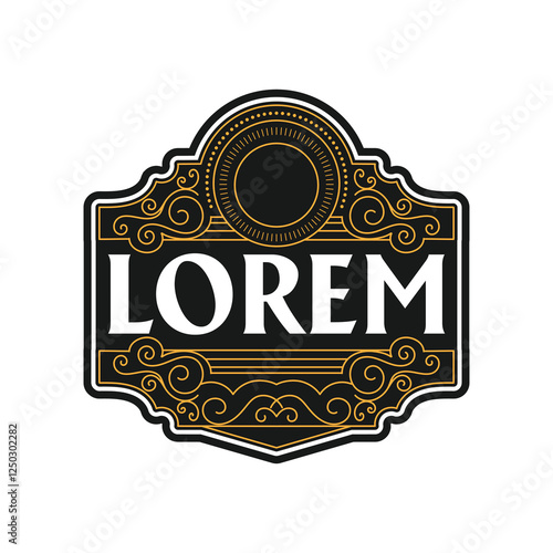 Retro Vintage Border Frame Vintage Royal Badge Emblem Stamp Label Logo
