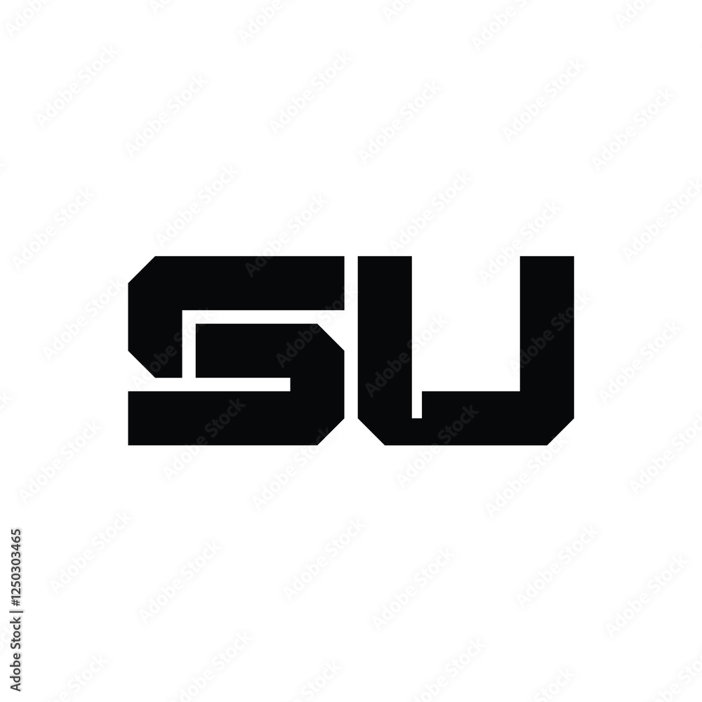 SU monogram logo design letter text name symbol monochrome logotype alphabet character simple logo SU monogram logo design letter text name symbol monochrome logotype alphabet character simple logo