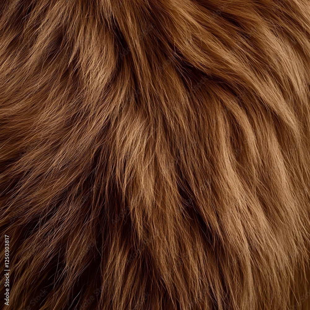 Naklejka premium Closeup of Soft Fluffy Brown Hair Texture Background with Wavy Curly Strands
