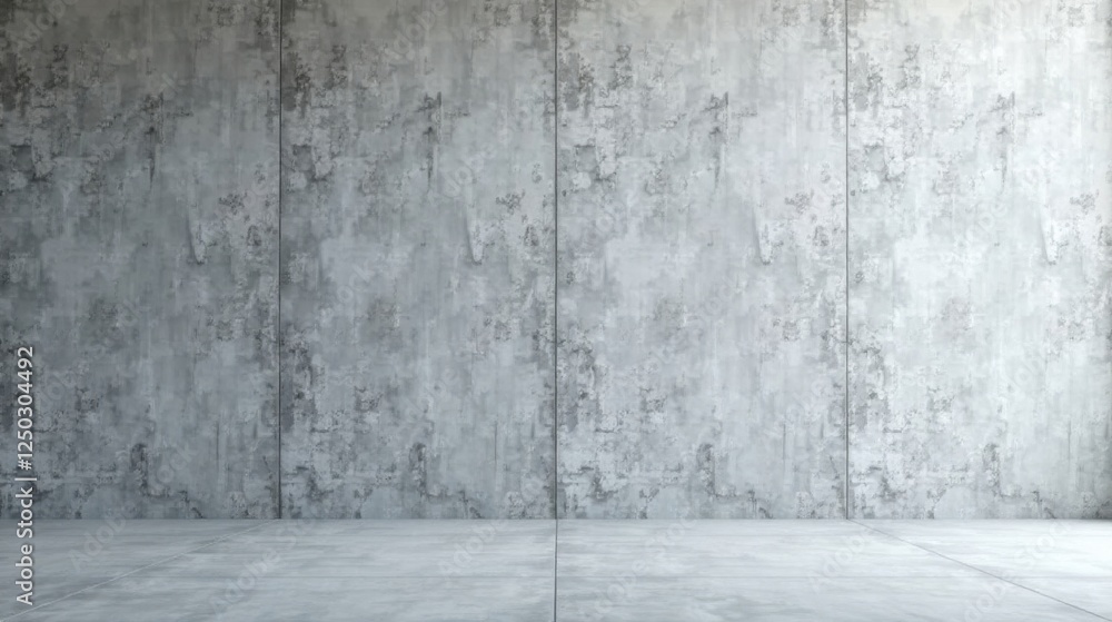 Empty Room with Textured Concrete Wall and Floor Ideal for Design Presentations Empty Room with Textured Concrete Wall and Floor Ideal for Design Presentations